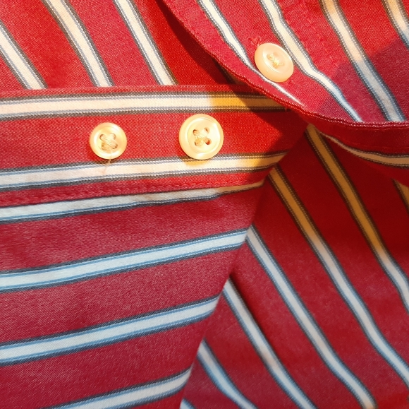 Chaps Easy Care Long Sleeve Button Down Striped Dress Shirt XL - Picture 4 of 4